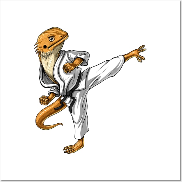 Bearded Dragon Karate Wall Art by underheaven